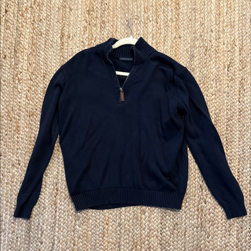 Brandy Melville Navy Half-Zip Sweater